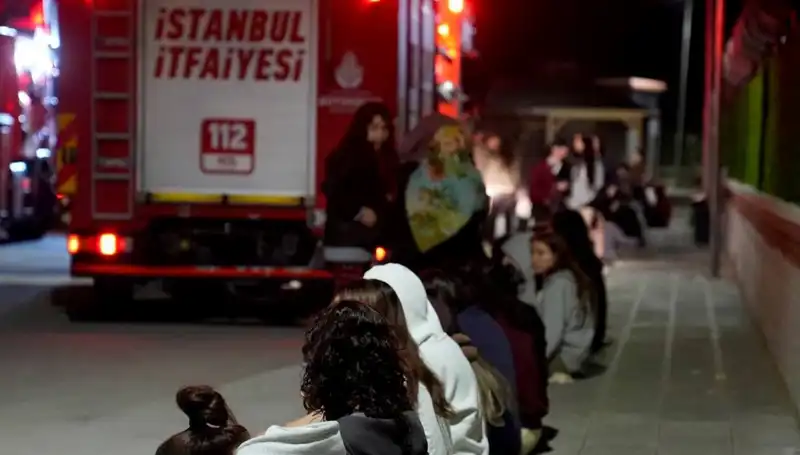 2500 Kişilik Kız Öğrenci Yurdunda Yangın Panik Yaratıdı